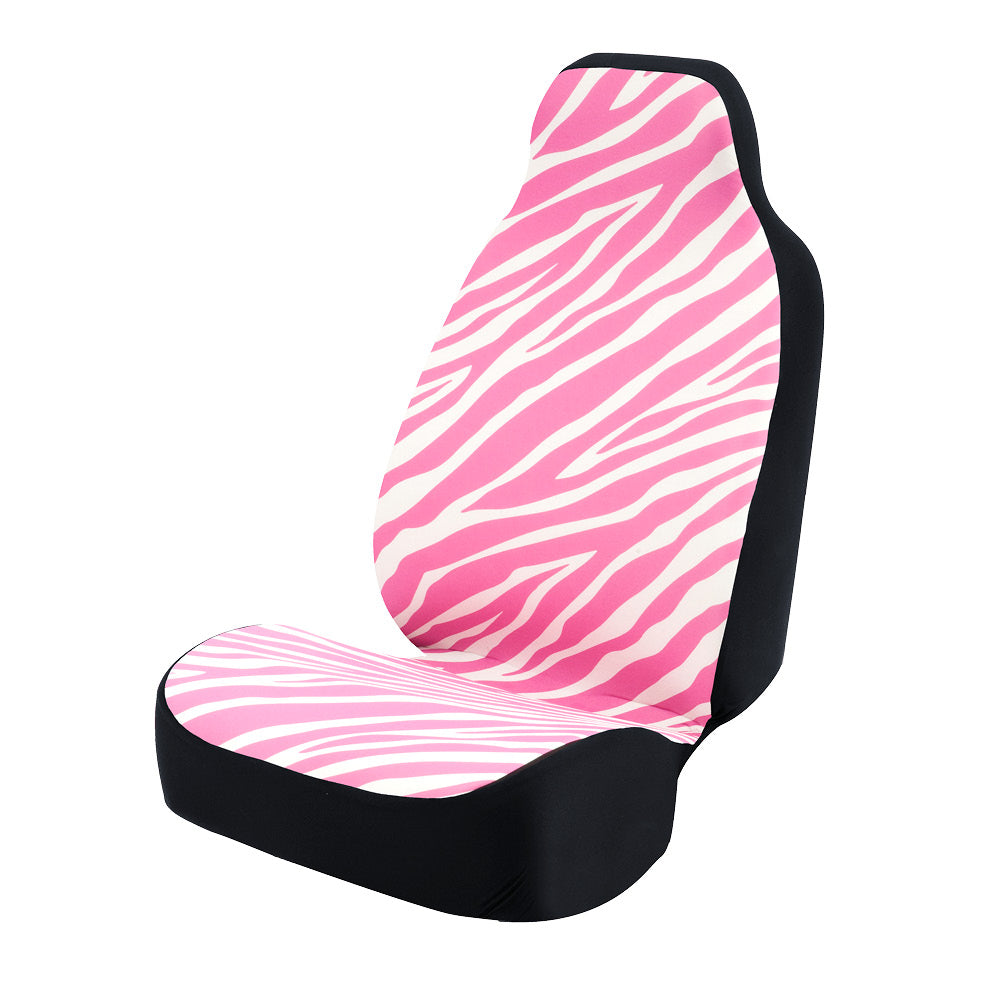 Universal Print Seat Cover (zebra pink stripes & white background)