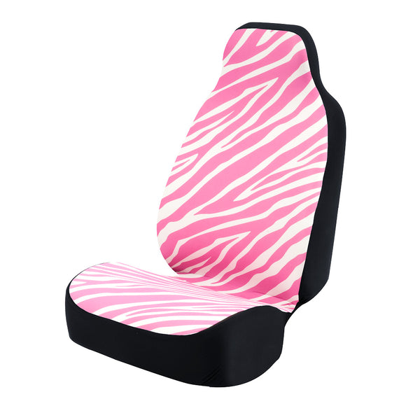 Universal Print Seat Cover (zebra pink stripes & white background)