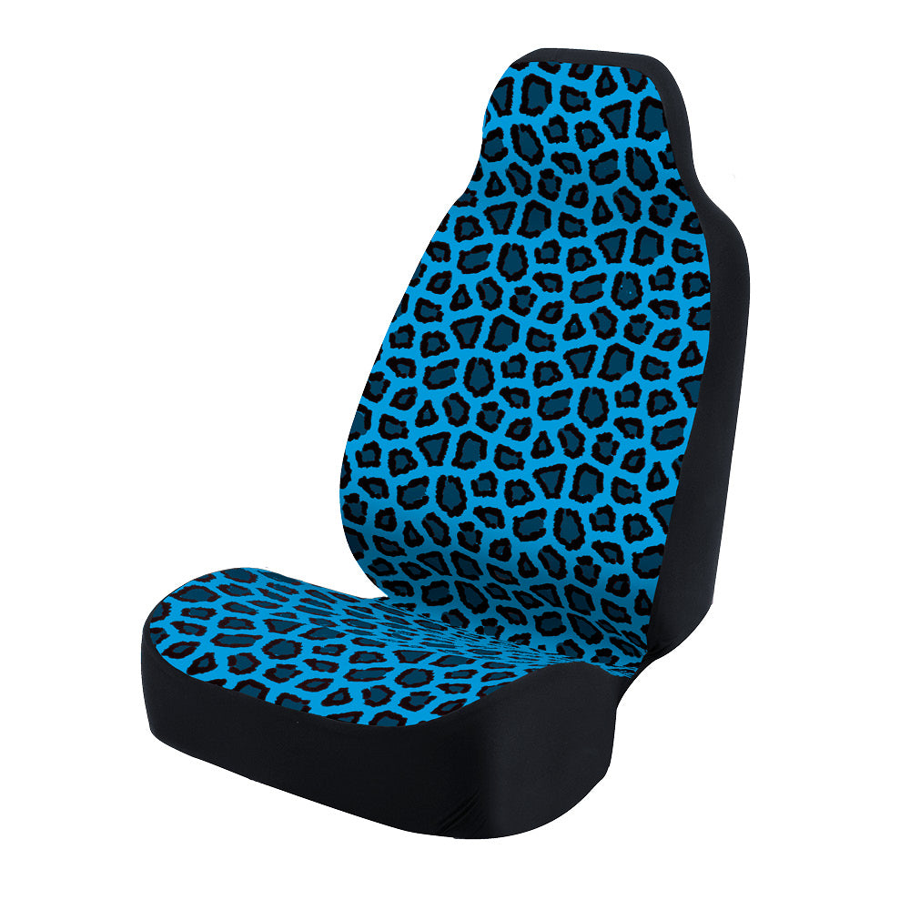 Universal Print Seat Cover (ashen jaguar black spots & blue background)