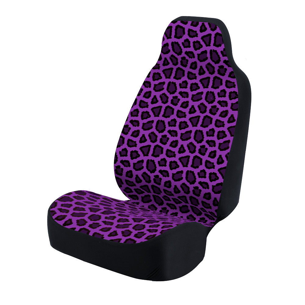 Universal Print Seat Cover (ashen jaguar black spots & purple background)