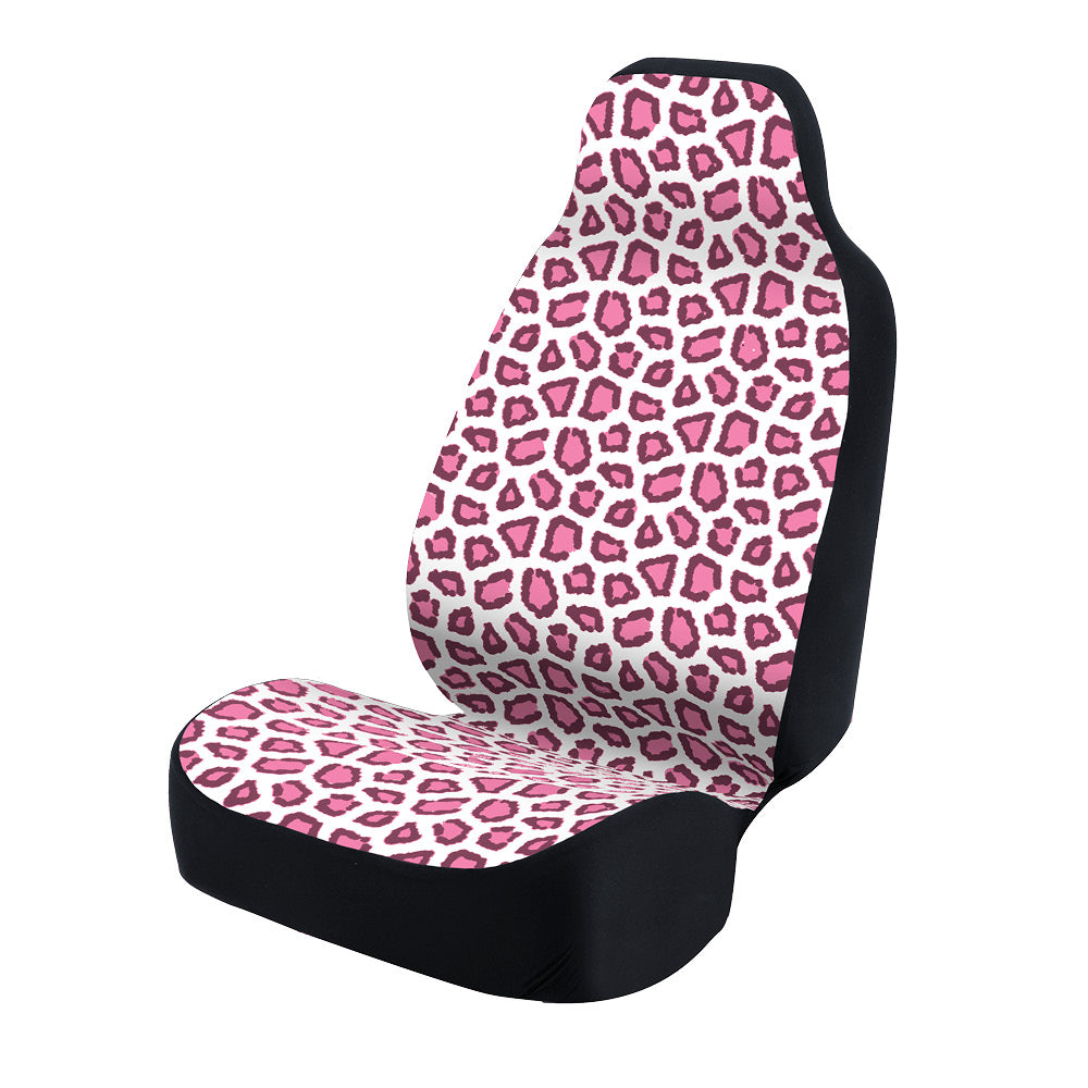 Universal Print Seat Cover (ashen jaguar gray spots & pink background)