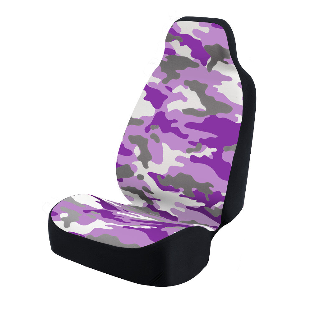 Universal Print Seat Cover (camo purple & white background)