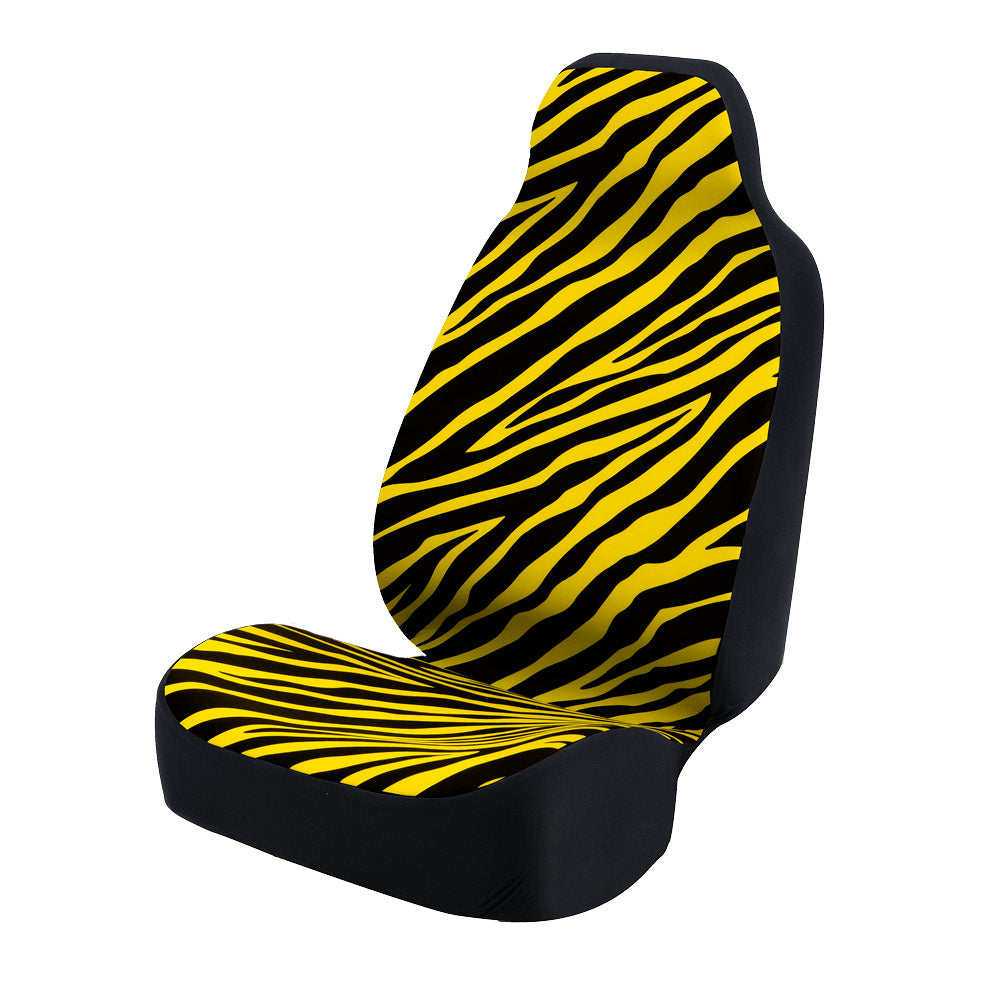 Universal Print Seat Cover (zebra black stripes & yellow background)