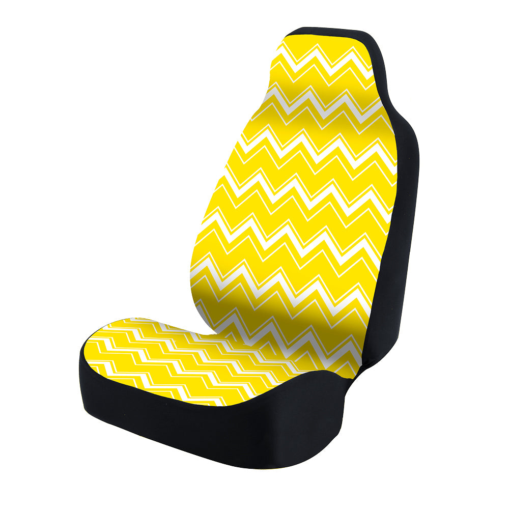 Universal Print Seat Cover (chevrons white and yellow background)