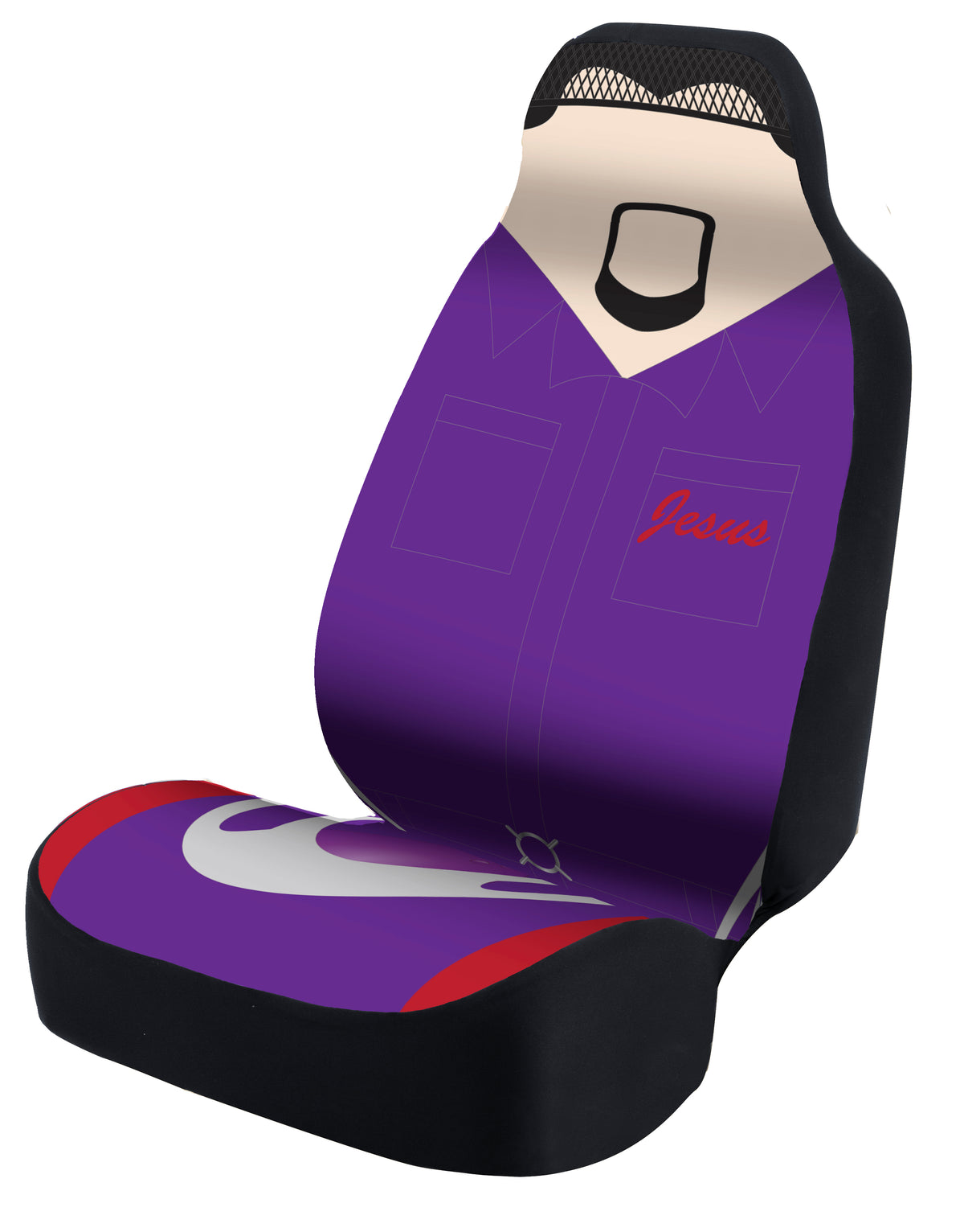 Universal Seat Cover Fashion Print 1pc - Neosupreme - The Big Lebowski - Jesus Quintana w/ BlackInterlock Backing