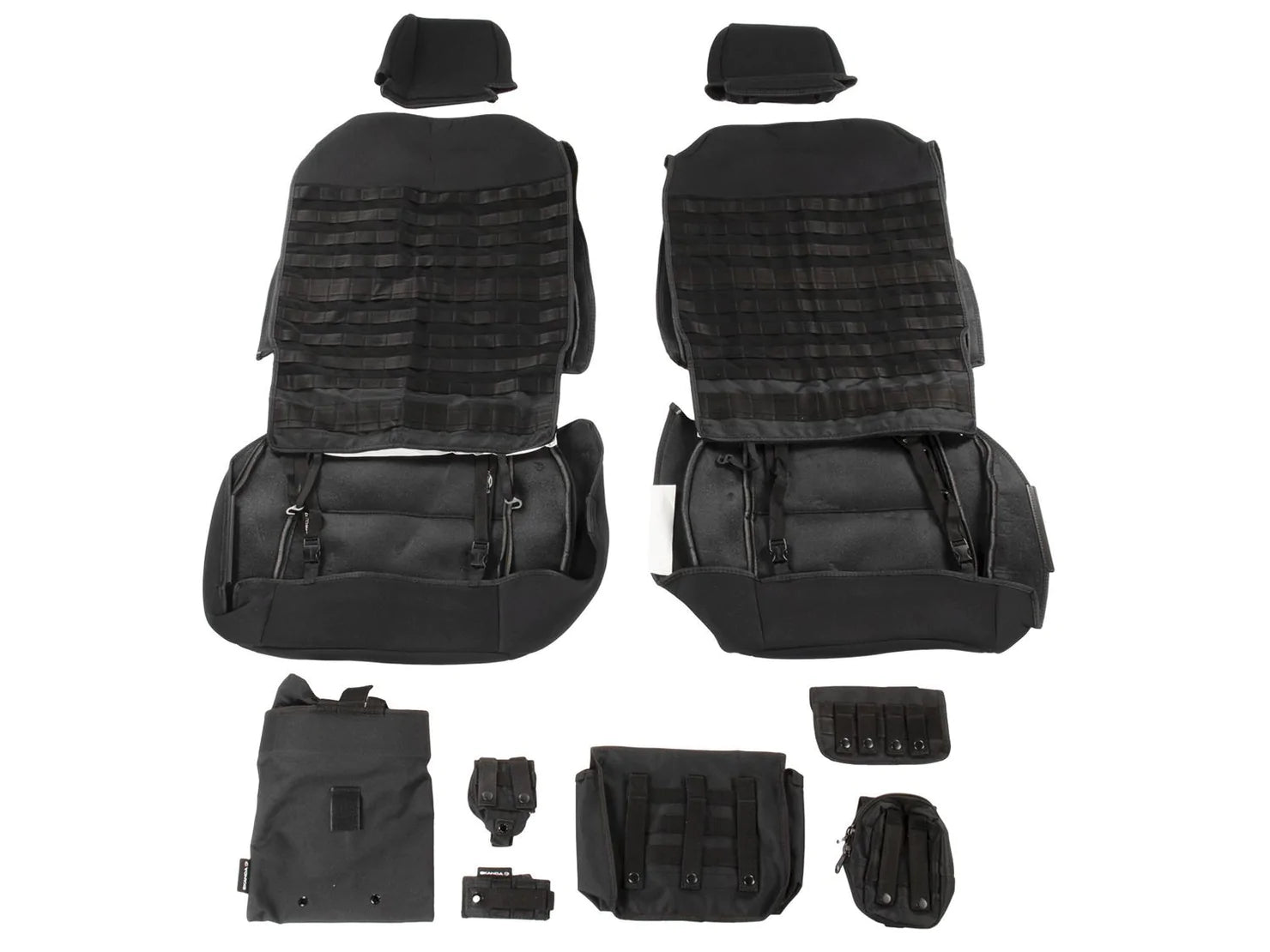 BRONCO 4DR 2021-2023 COVERKING NEOPRENE FRONT SEAT COVERS WITH MOLLE STRAPS IN BLACK-Default