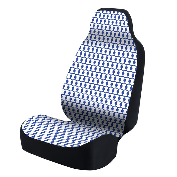 Universal Seat Cover Fashion Print 1pc - Ultimate Suede - Tapestry Seedlings Blue over White