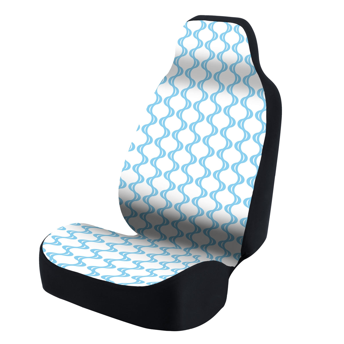 Universal Seat Cover Fashion Print 1pc - Ultimate Suede - Symmetry Sine Sky over White
