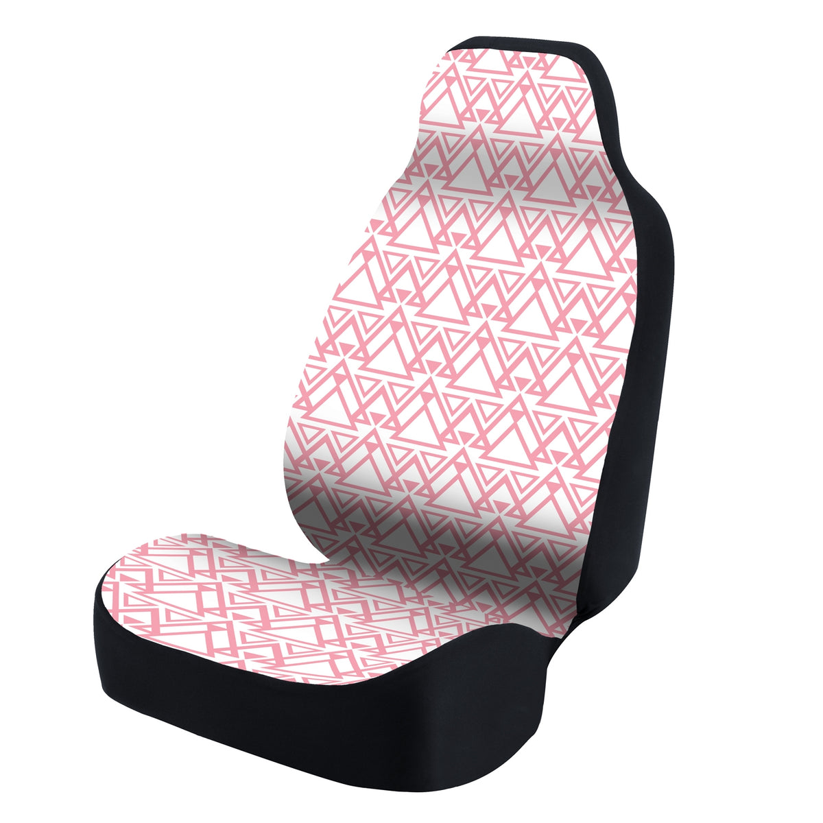 Universal Seat Cover Fashion Print 1pc - Tapestry Triangular Pink over White