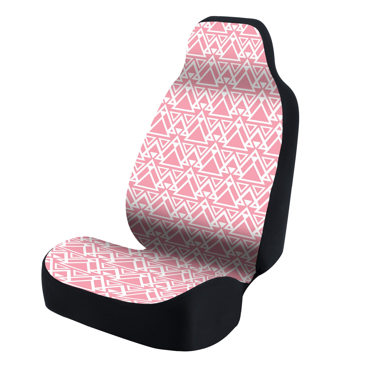 Universal Seat Cover Fashion Print 1pc - Tapestry Triangular White over Pink