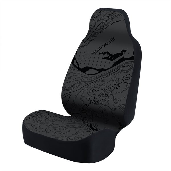 Universal Seat Cover Fashion Print 1pc - Ultimate Suede - Graphic Topographic Charcoal