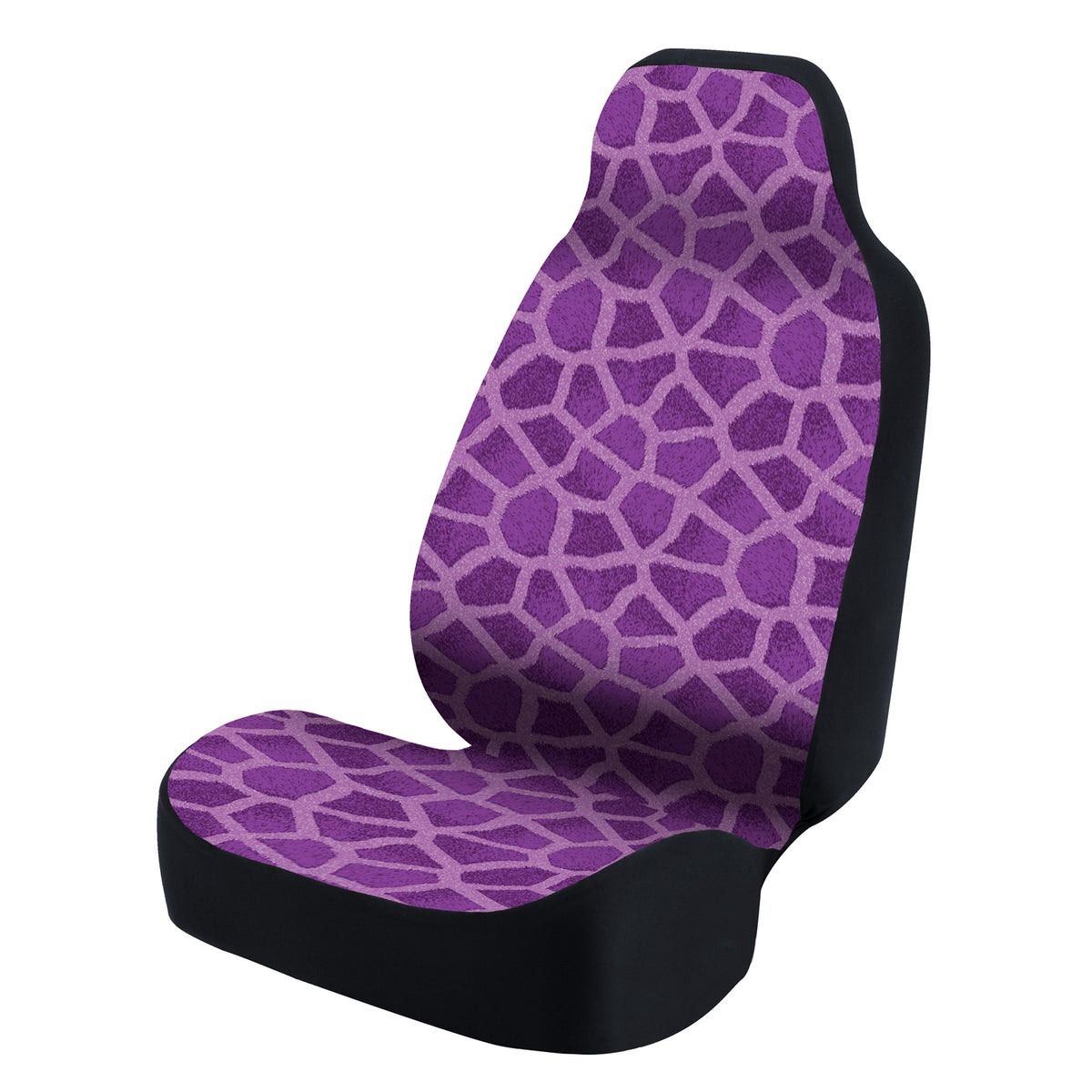 Universal Seat Cover Fashion Print 1pc - Ultimate Suede - Animal Pruple Giraffe