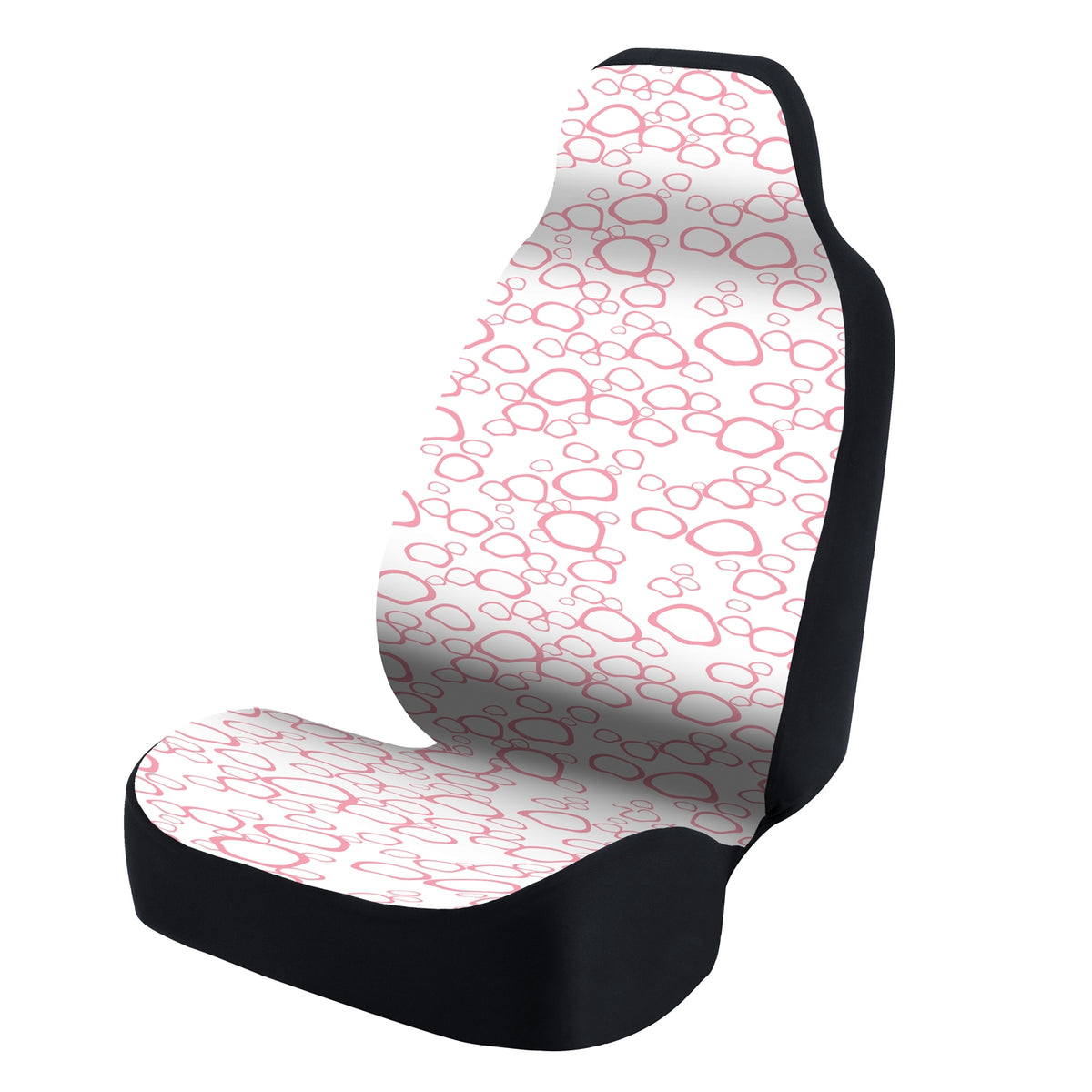 Universal Seat Cover Fashion Print 1pc - Ultimate Suede - Organic Riverbed Pink over White