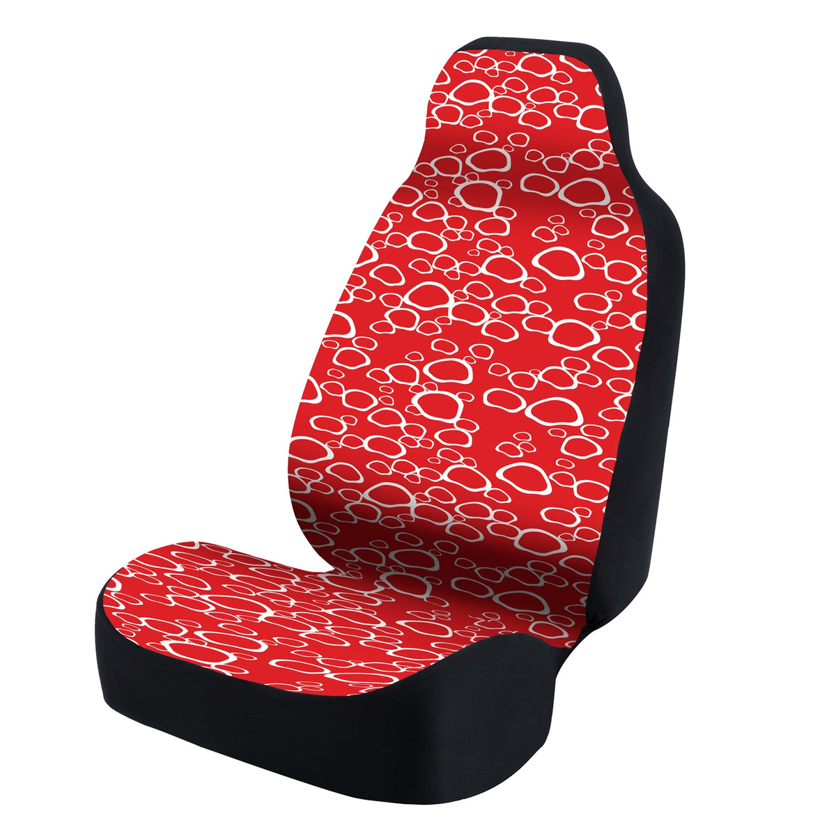 Universal Seat Cover Fashion Print 1pc - Ultimate Suede - Organic Riverbed Red under White