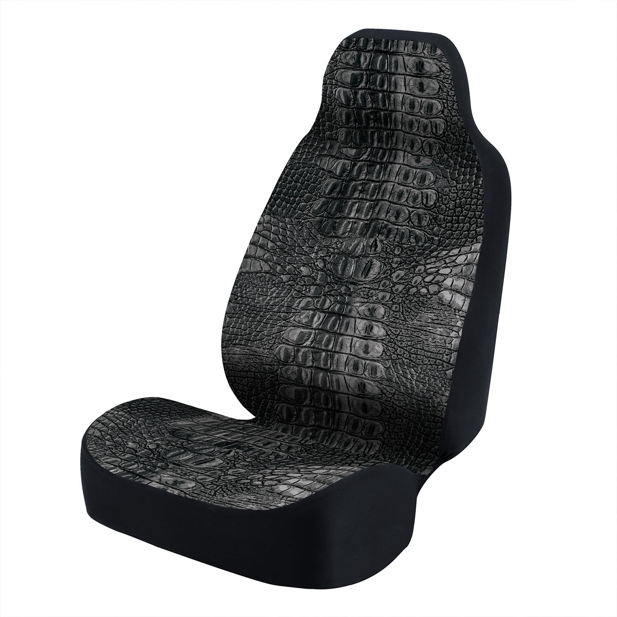 Universal Seat Cover Fashion Print 1pc - Ultimate Suede - Animal Print Alligator Ambusher