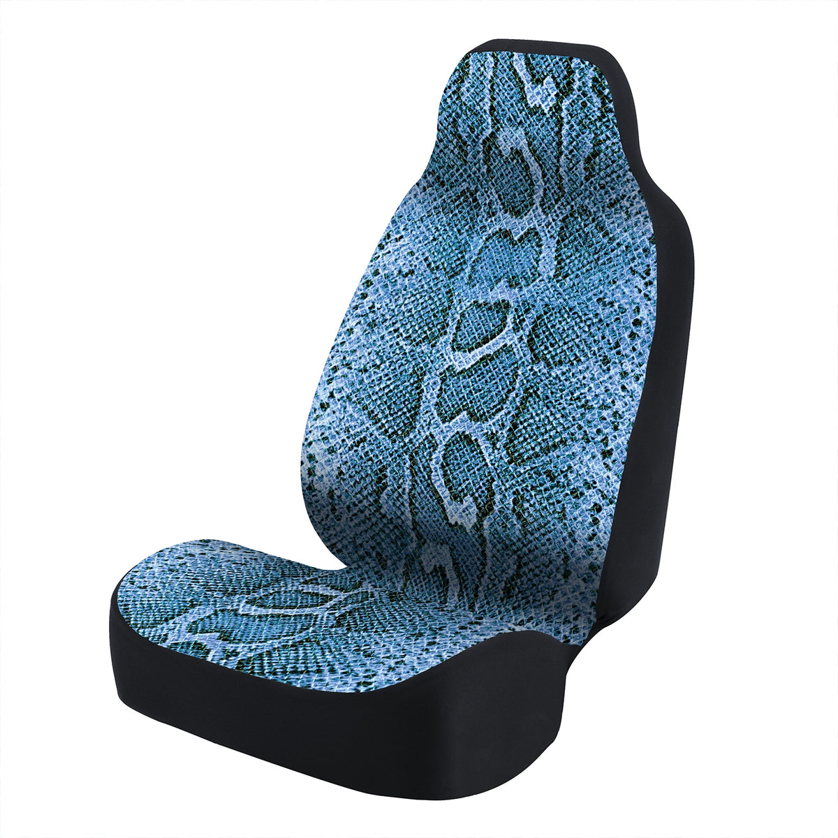 Universal Seat Cover Fashion Print 1pc - Ultimate Suede - Animal Print Snake Patterned Cobalt