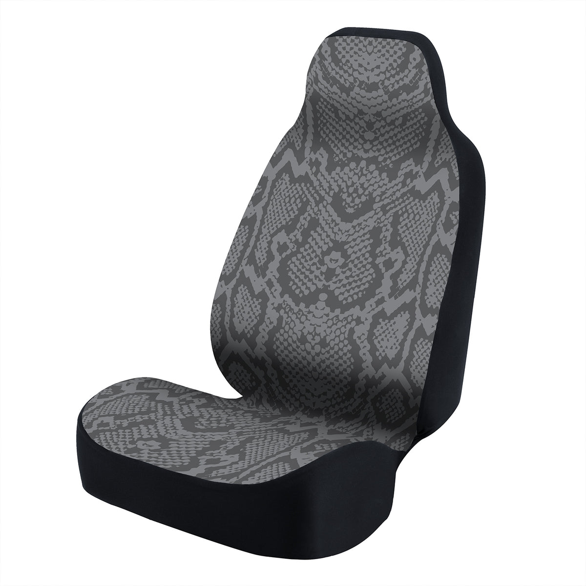 Universal Seat Cover Fashion Print 1pc - Ultimate Suede - Animal Print Snake Vector Gray