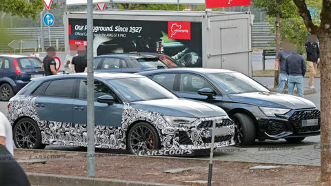 2025 Audi RS3 Sportback Caught on Camera Next to the Current Model