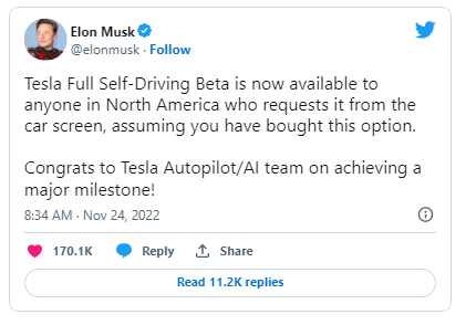 Full Self-Driving Beta Extended To All North American Tesla Customers