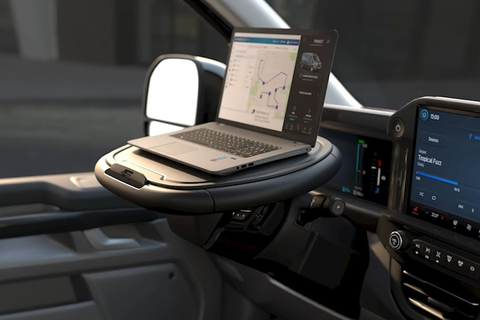 Ford's Genius Tilting Steering Wheel Doubles As Mini Desk