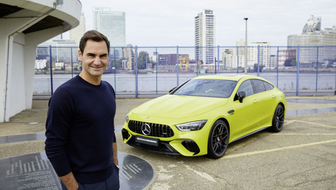 Mercedes Paints AMG GT 4-Door Tennis-Ball Yellow to Honor Roger Federer