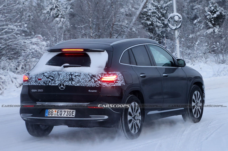 Facelifted Mercedes EQA Prototype Wears Camo Balaclava For Icy Winter Test