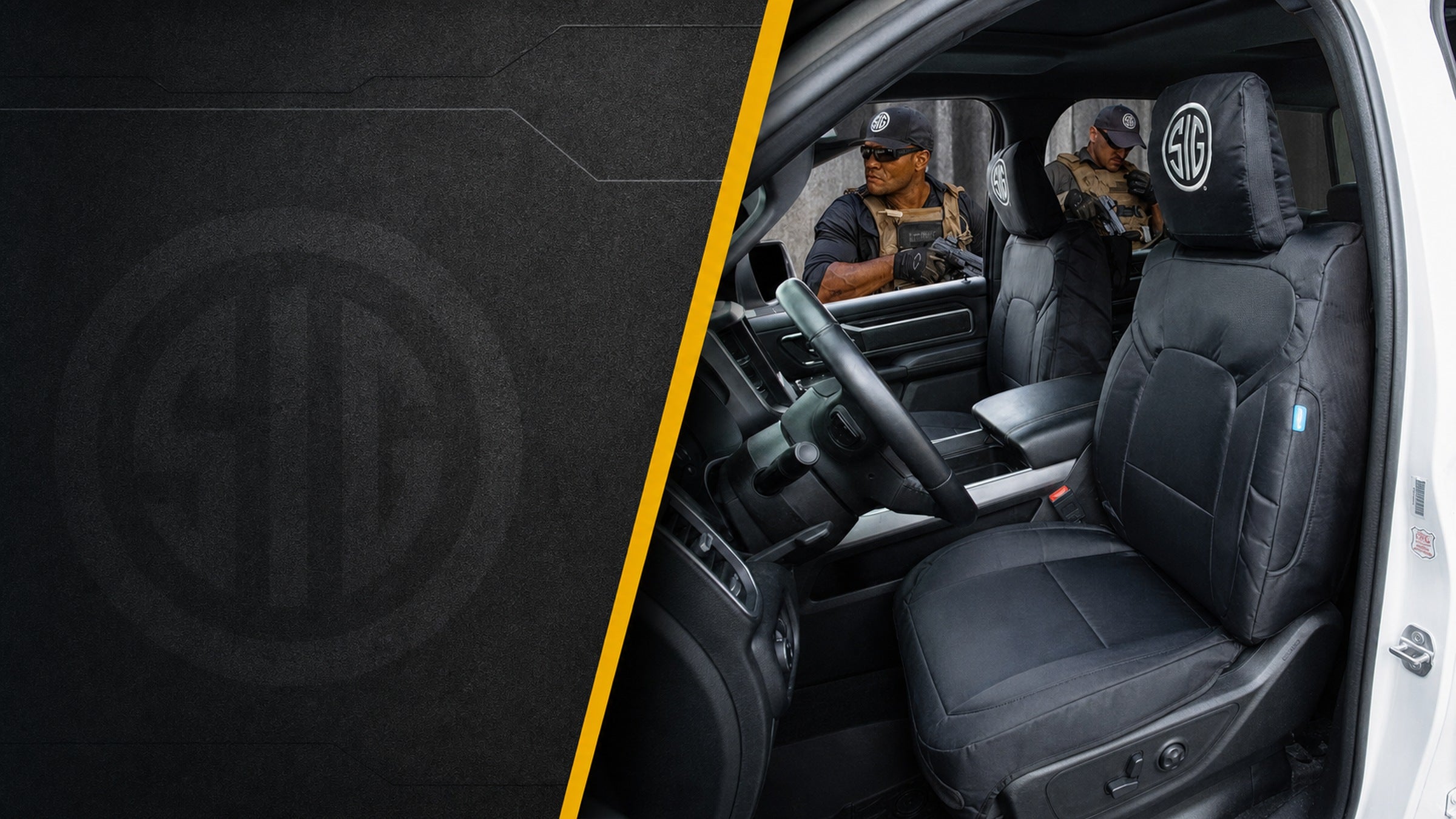 SIG Sauer tactical custom seat covers — V2 home hero