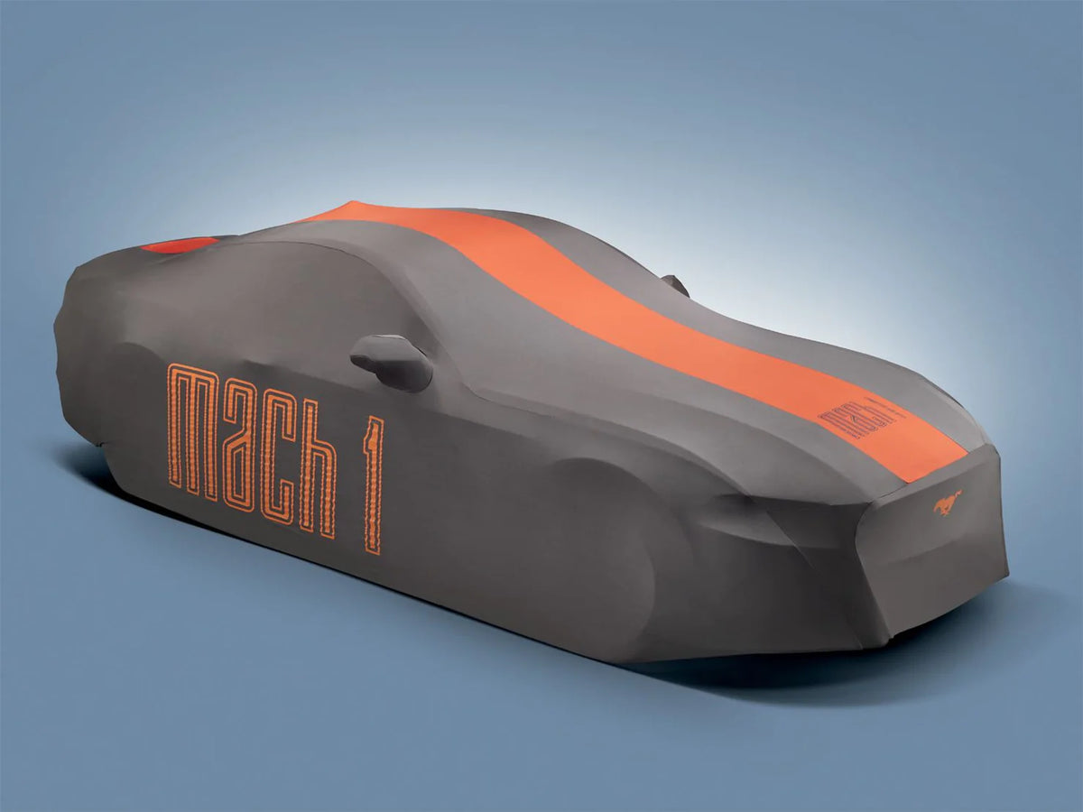 MUSTANG 2021-2022 GREY & ORANGE FULL VEHICLE COVER FOR LOW WING MODELS-Default