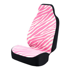Universal Print Seat Cover (zebra pink stripes & white background)