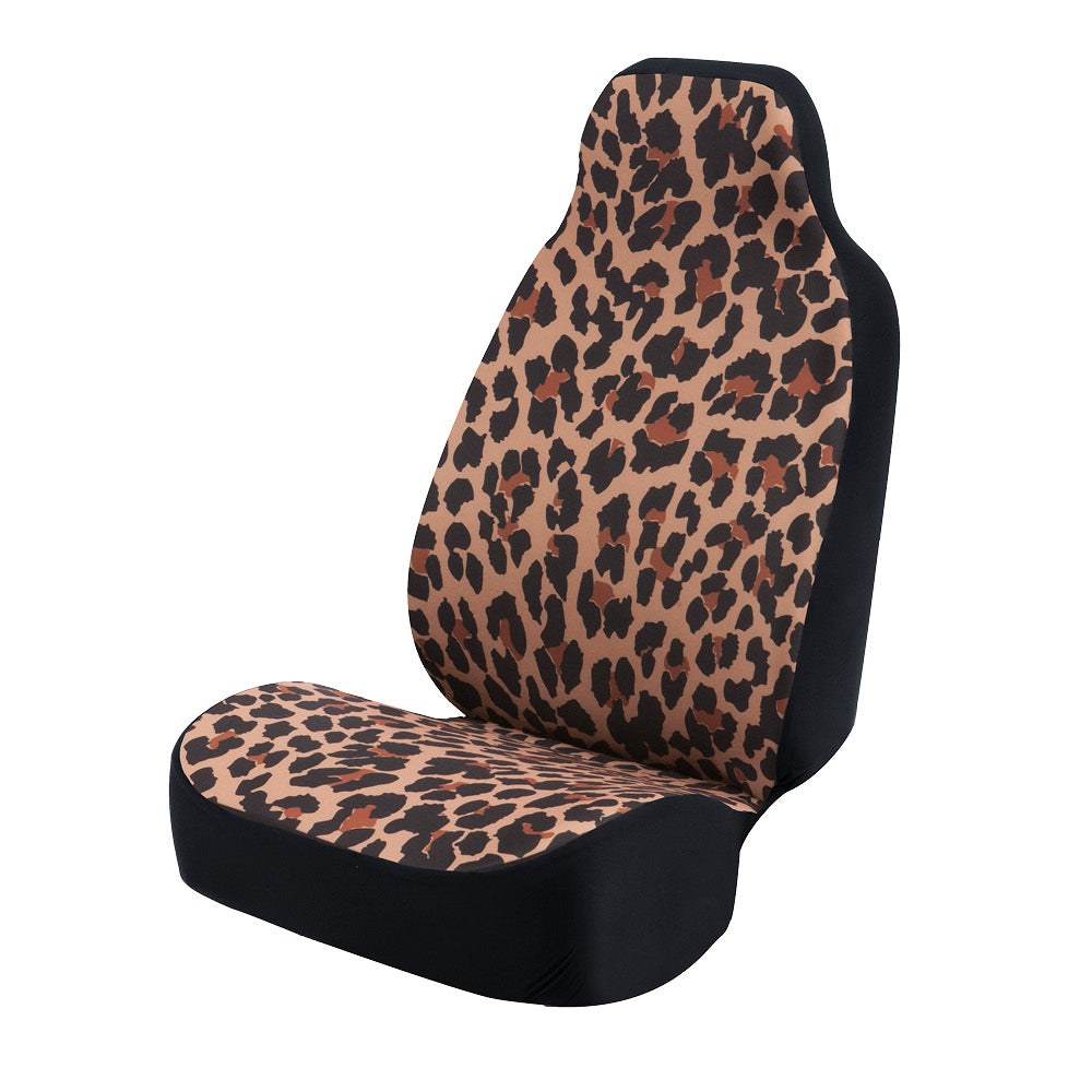 Universal Print Seat Cover (natural leopard black spots & tan background)