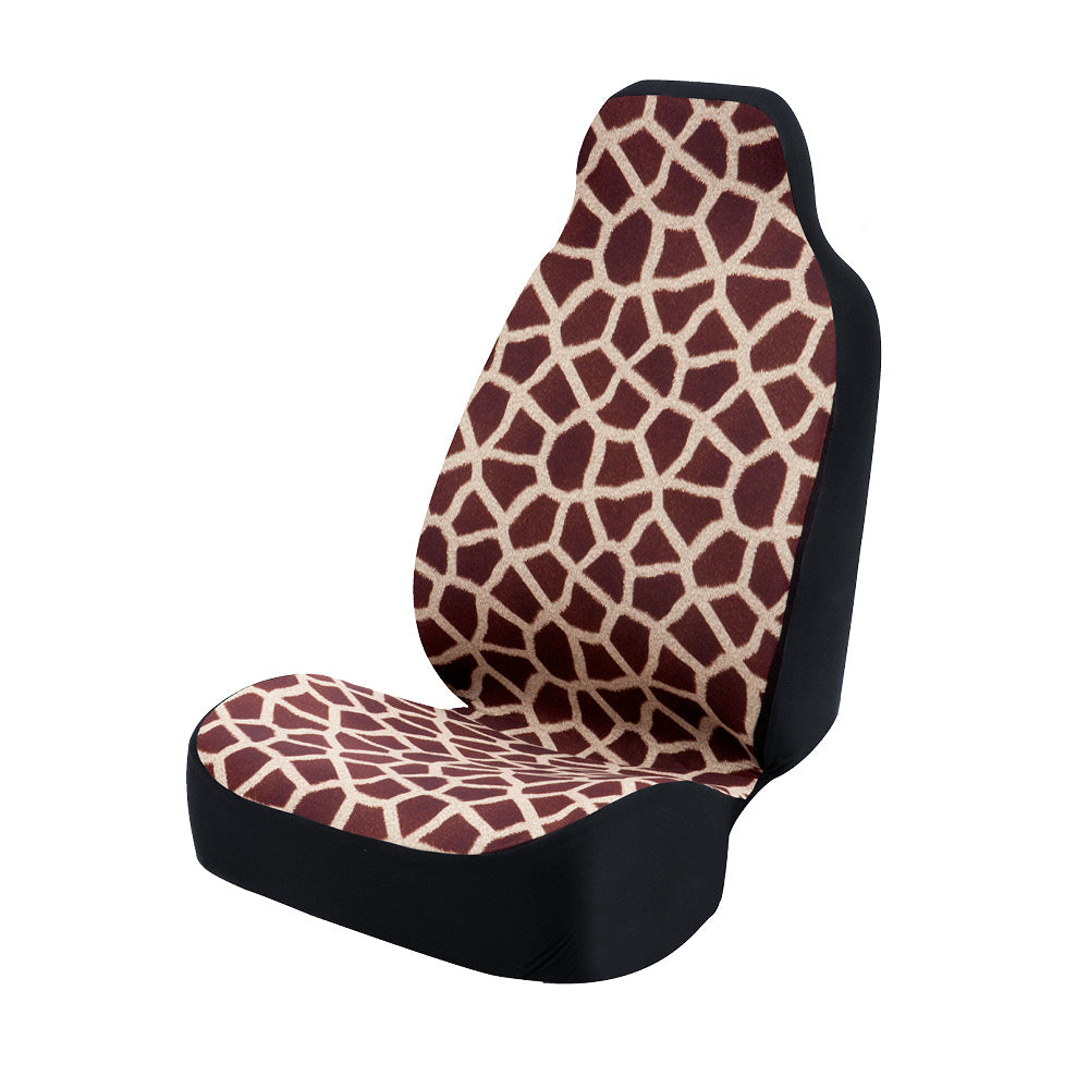 Universal Print Seat Cover (giraffe brown spots & tan background)