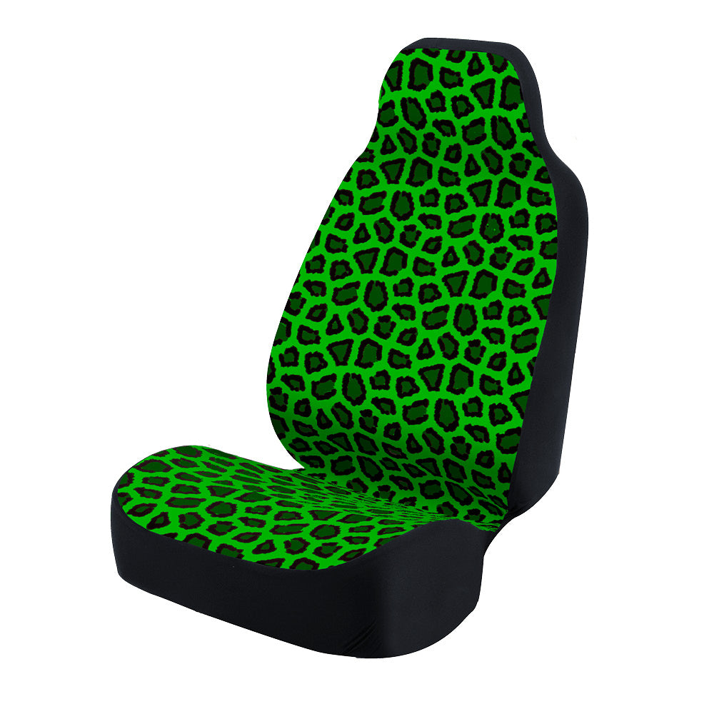 Universal Print Seat Cover (ashen jaguar black spots & green background)