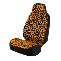 Universal Print Seat Cover (ashen jaguar black spots & orange background)