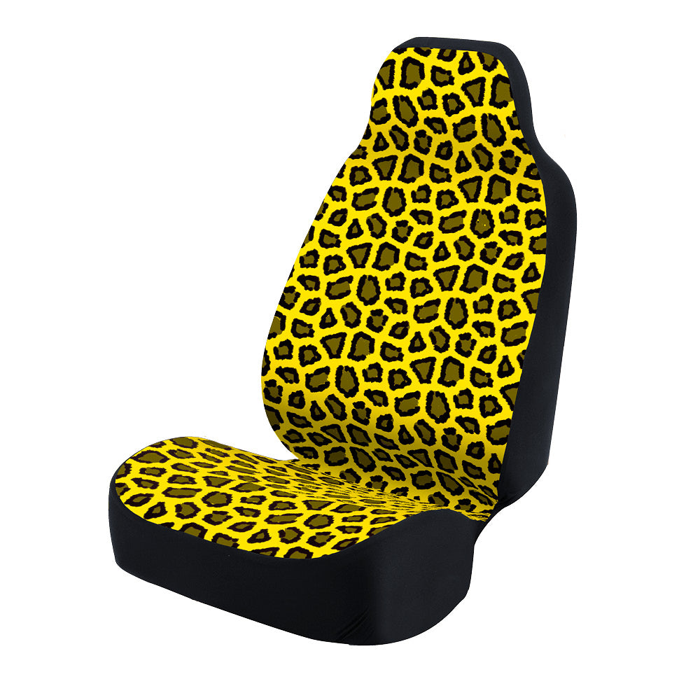 Universal Print Seat Cover (ashen jaguar black spots & yellow background)