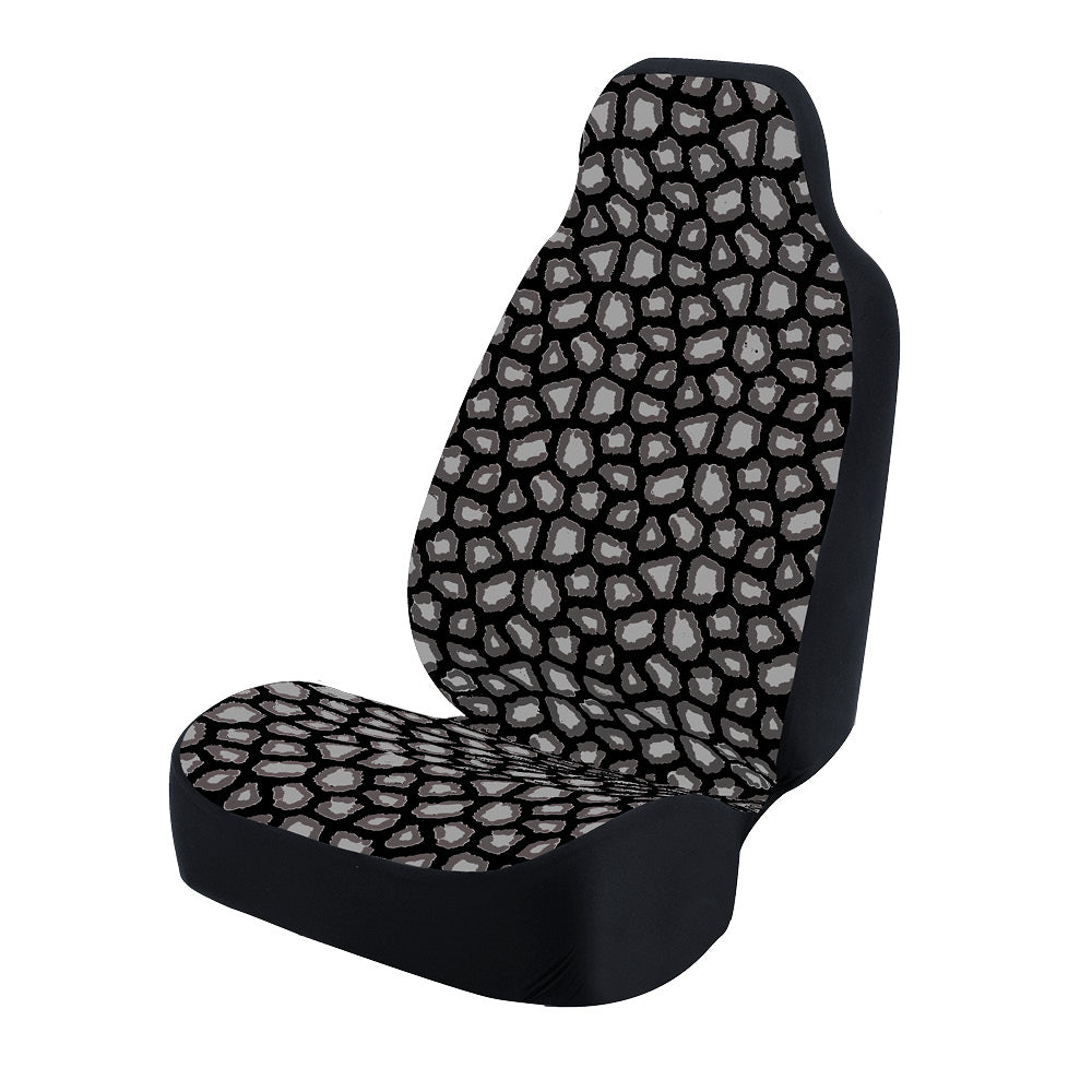 Universal Print Seat Cover (ashen jaguar gray spots & black background)
