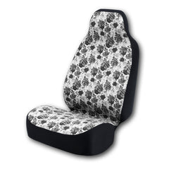 Universal Print Seat Cover (black roses & gray background)