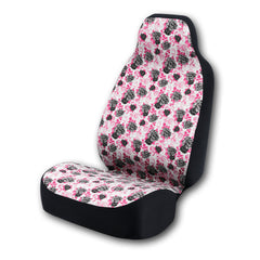 Universal Print Seat Cover (black roses & pink background)