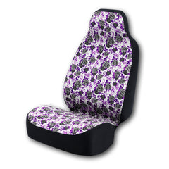 Universal Print Seat Cover (black roses & purple background)