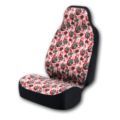 Universal Print Seat Cover (black roses & red background)