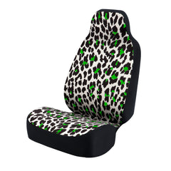 Universal Print Seat Cover (natural leopard green spots & white background)
