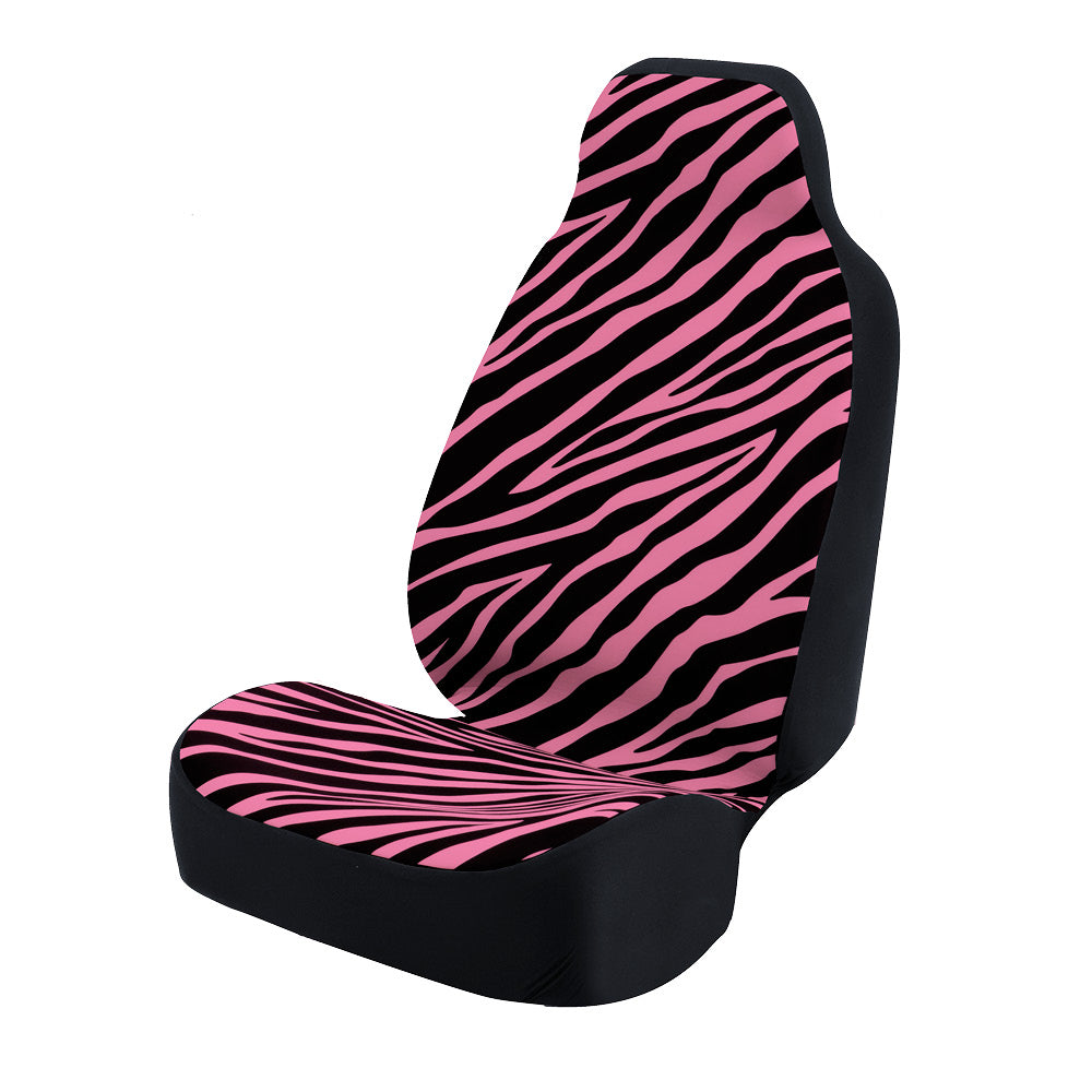 Universal Print Seat Cover (zebra black stripes & hot pink background)