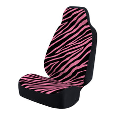 Universal Print Seat Cover (zebra black stripes & hot pink background)