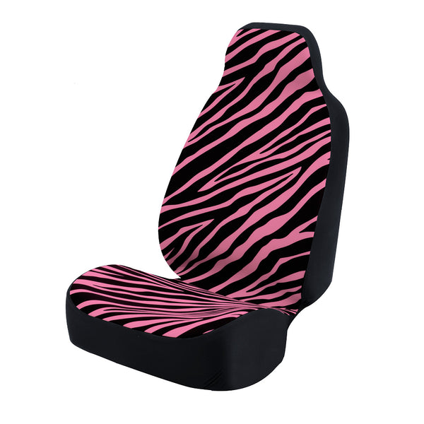 Universal Print Seat Cover (zebra black stripes & hot pink background)