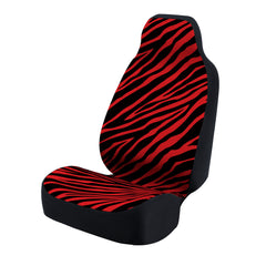 Universal Print Seat Cover (zebra black stripes & red background)