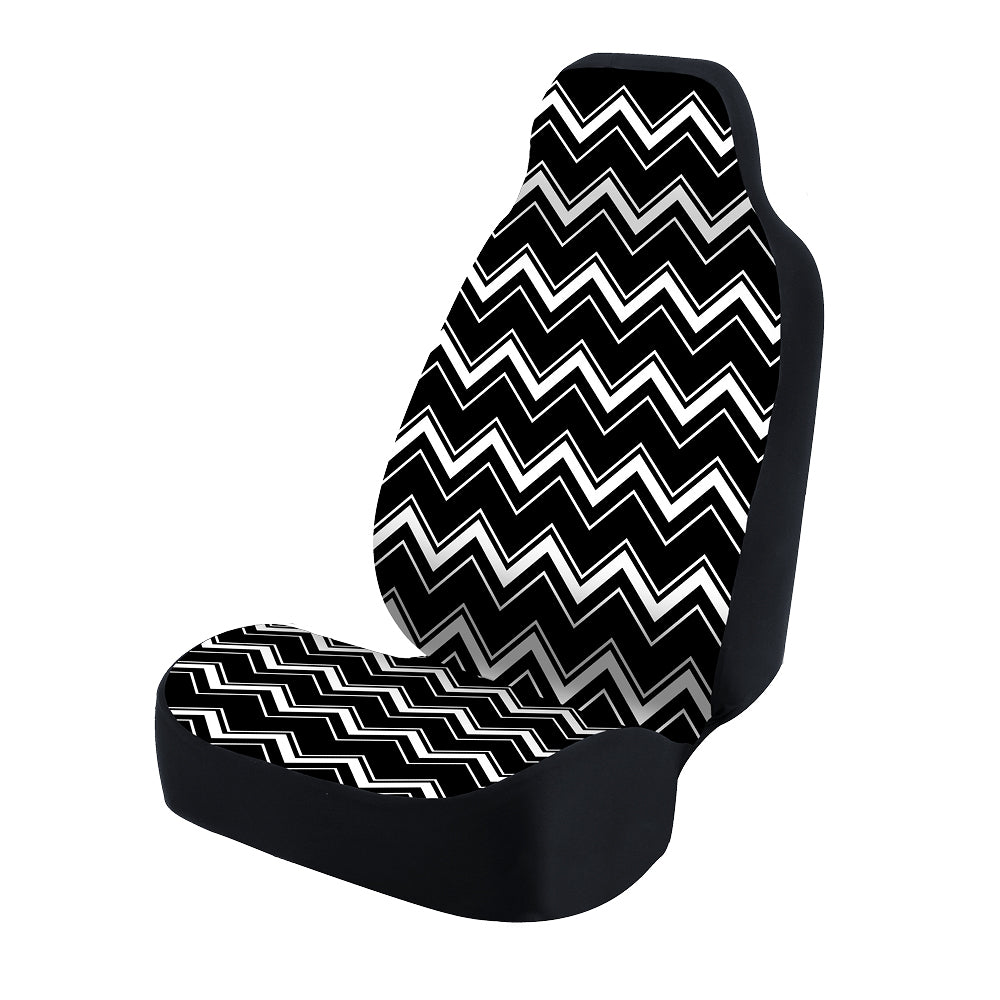 Universal Print Seat Cover (chevrons white and black background)