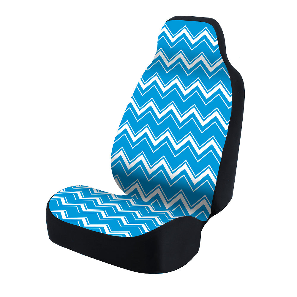 Universal Print Seat Cover (chevrons white and blue background)