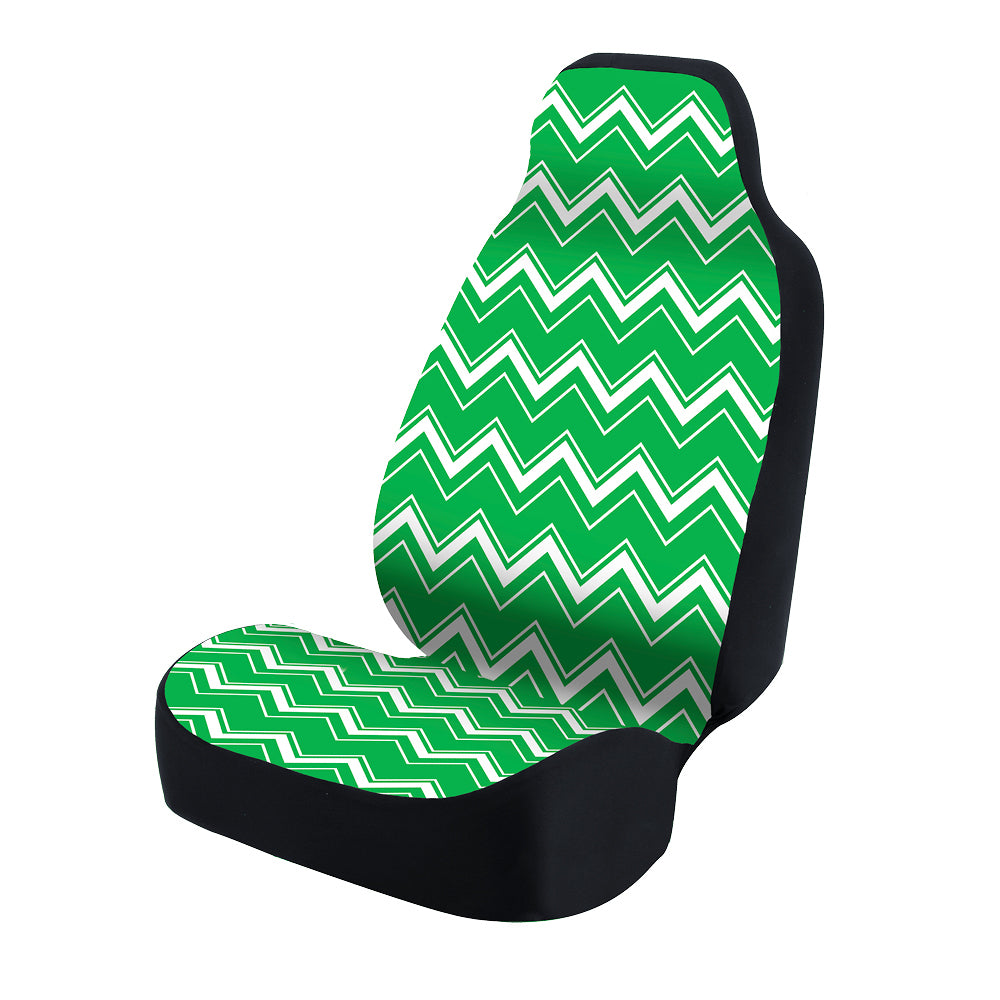 Universal Print Seat Cover (chevrons white and green background)