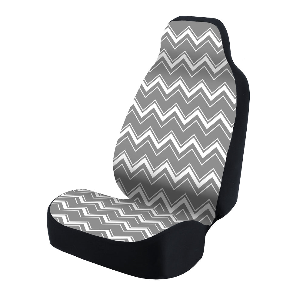 Universal Print Seat Cover (chevrons white and grey background)