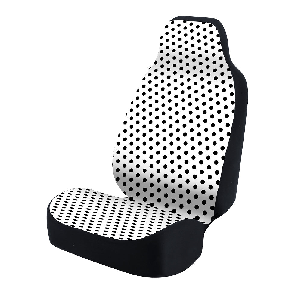 Universal Print Seat Cover (polka dots black and white background)