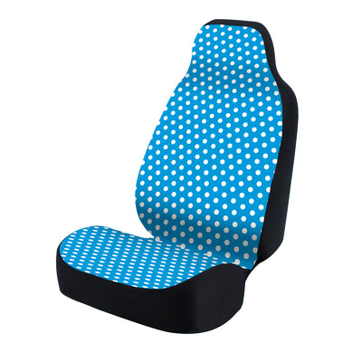 Universal Print Seat Cover (polka dots white and blue background)